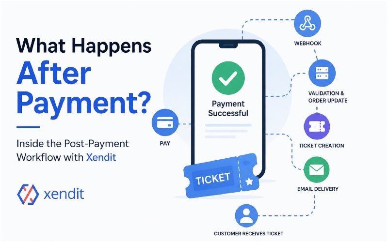 Xendit post-payment workflow from payment to ticket delivery
