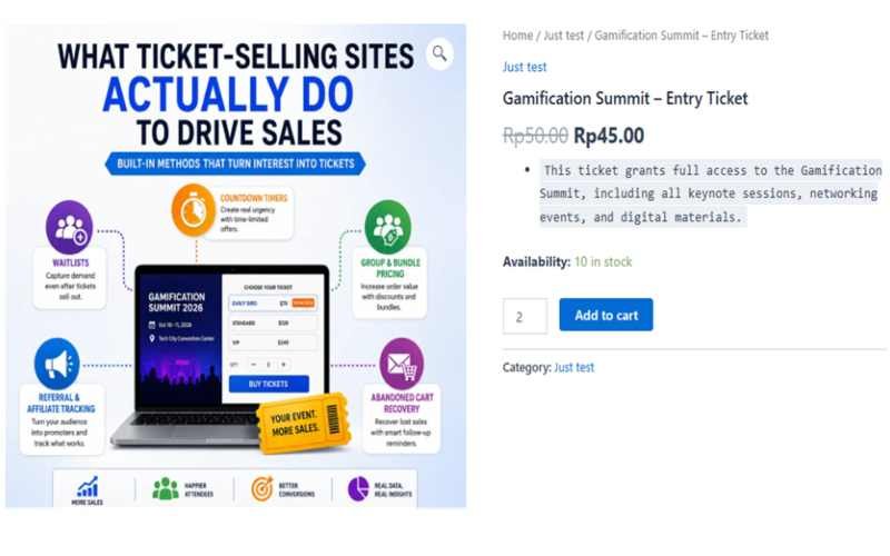 Product page showing automatic 10 percent bundle discount at quantity 2.