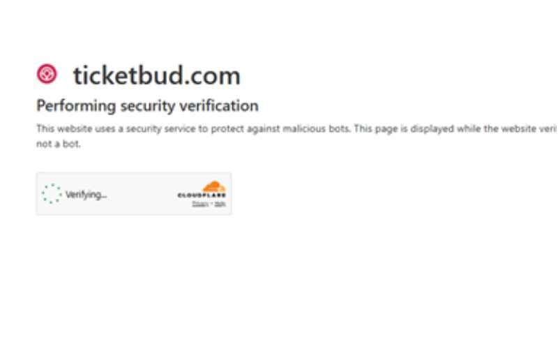 Ticketbud Cloudflare security verification during signup.